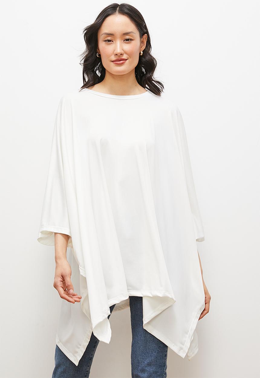 edit - Moderate oversized top - white
