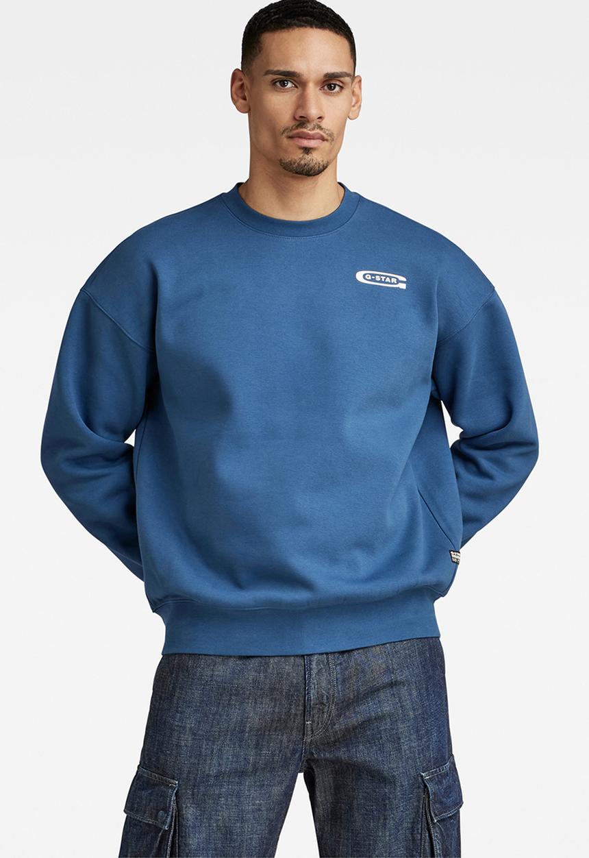 G-STAR - Old skool back gr loose sw dry ashor sweat - rank blue