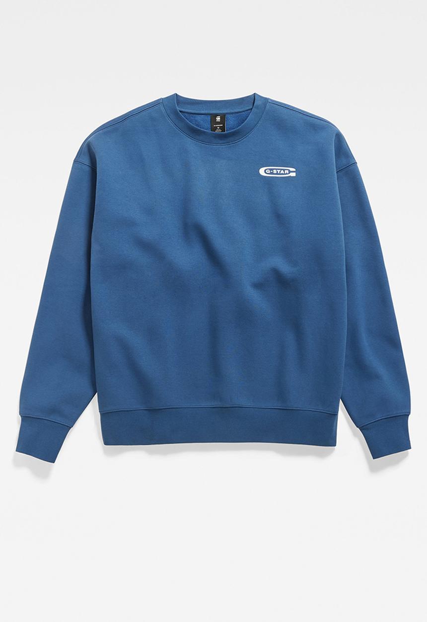 G-STAR - Old skool back gr loose sw dry ashor sweat - rank blue