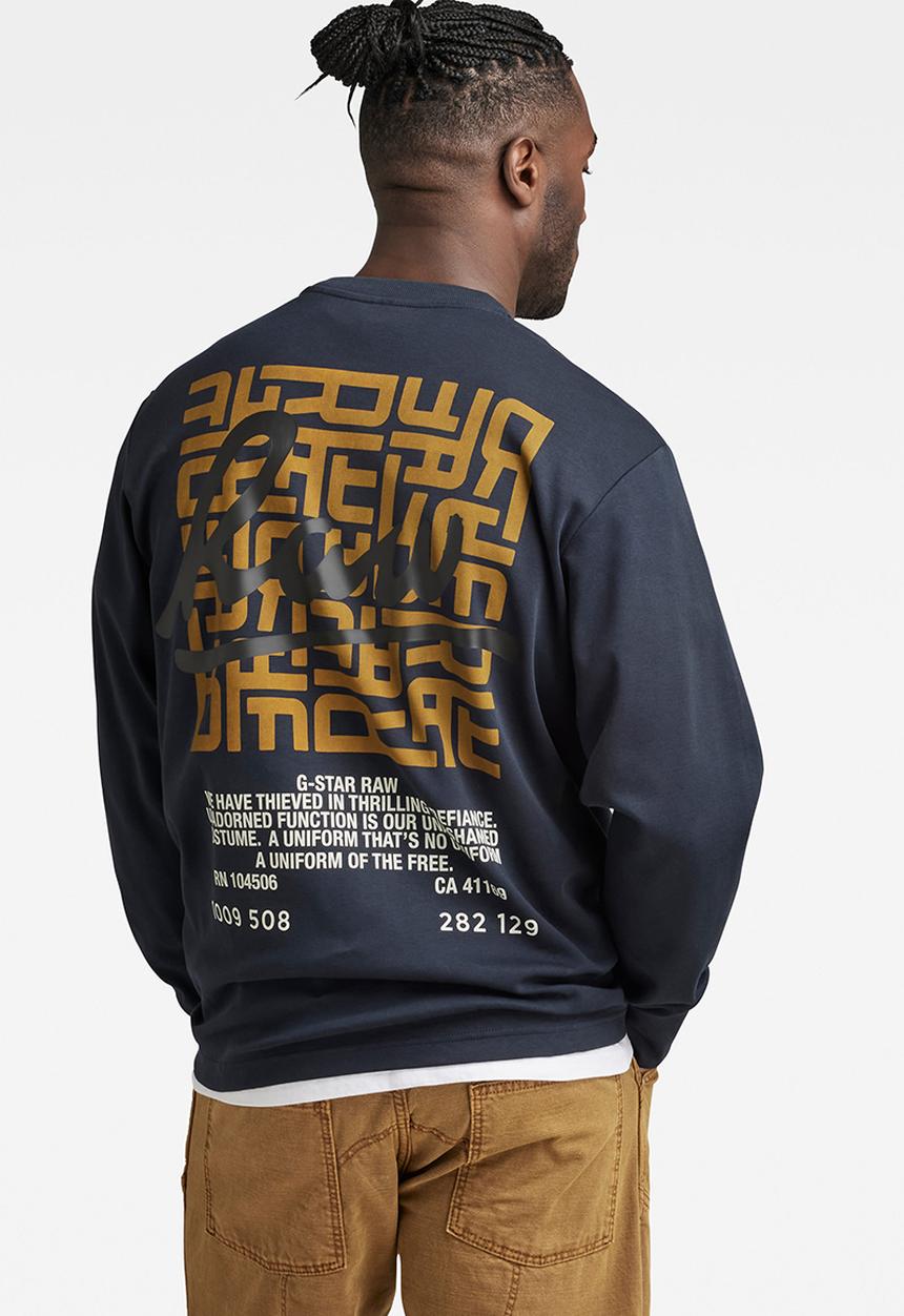 G-STAR - Tile back gr loose r t l\s Ventura interlock o - salute