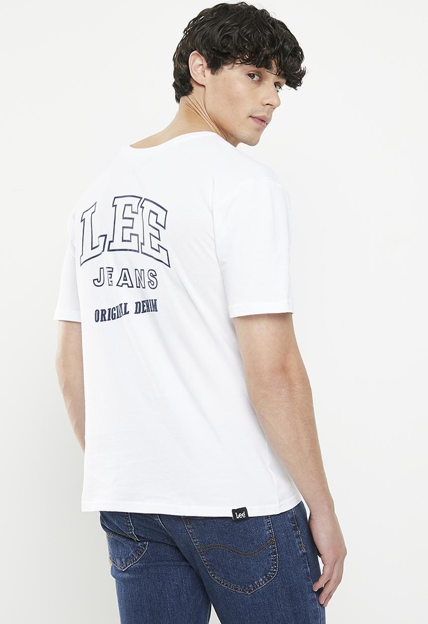 Lee  - Fits em all back print tee - white