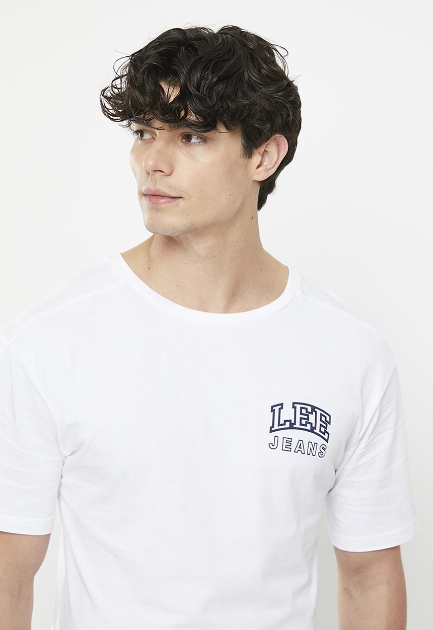 Lee  - Fits em all back print tee - white