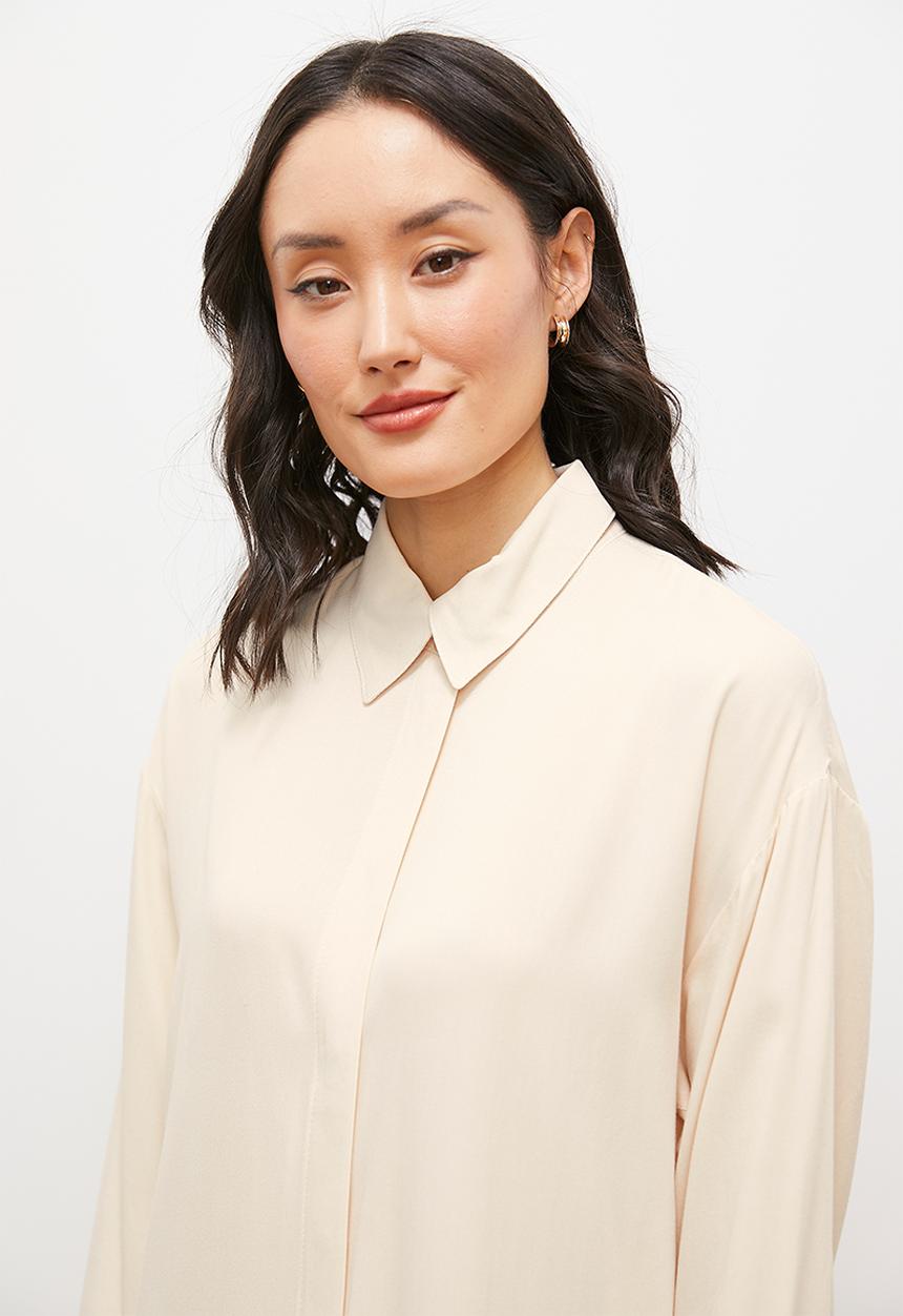 edit - Soft utility shirt dress - natural