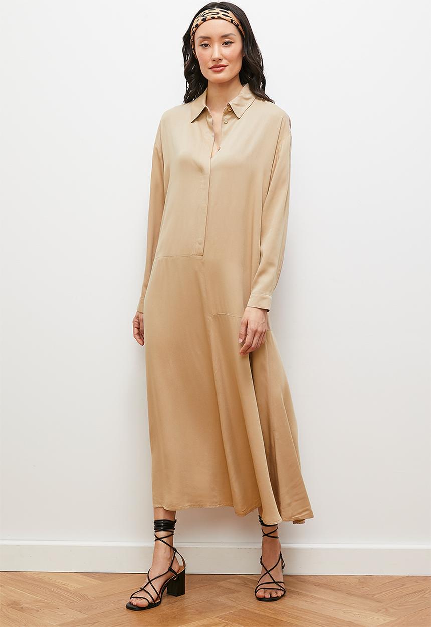 edit - Soft utility shirt dress - beige