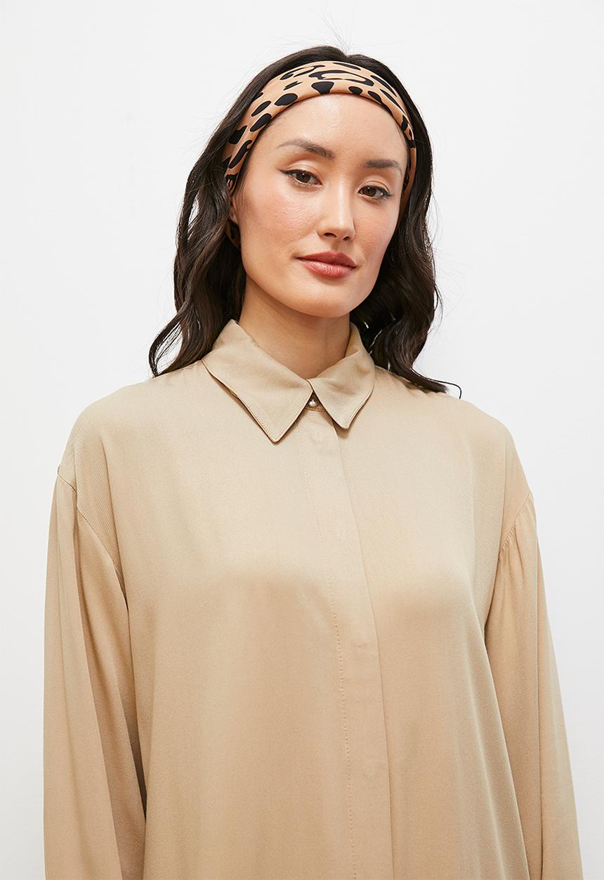 edit - Soft utility shirt dress - beige