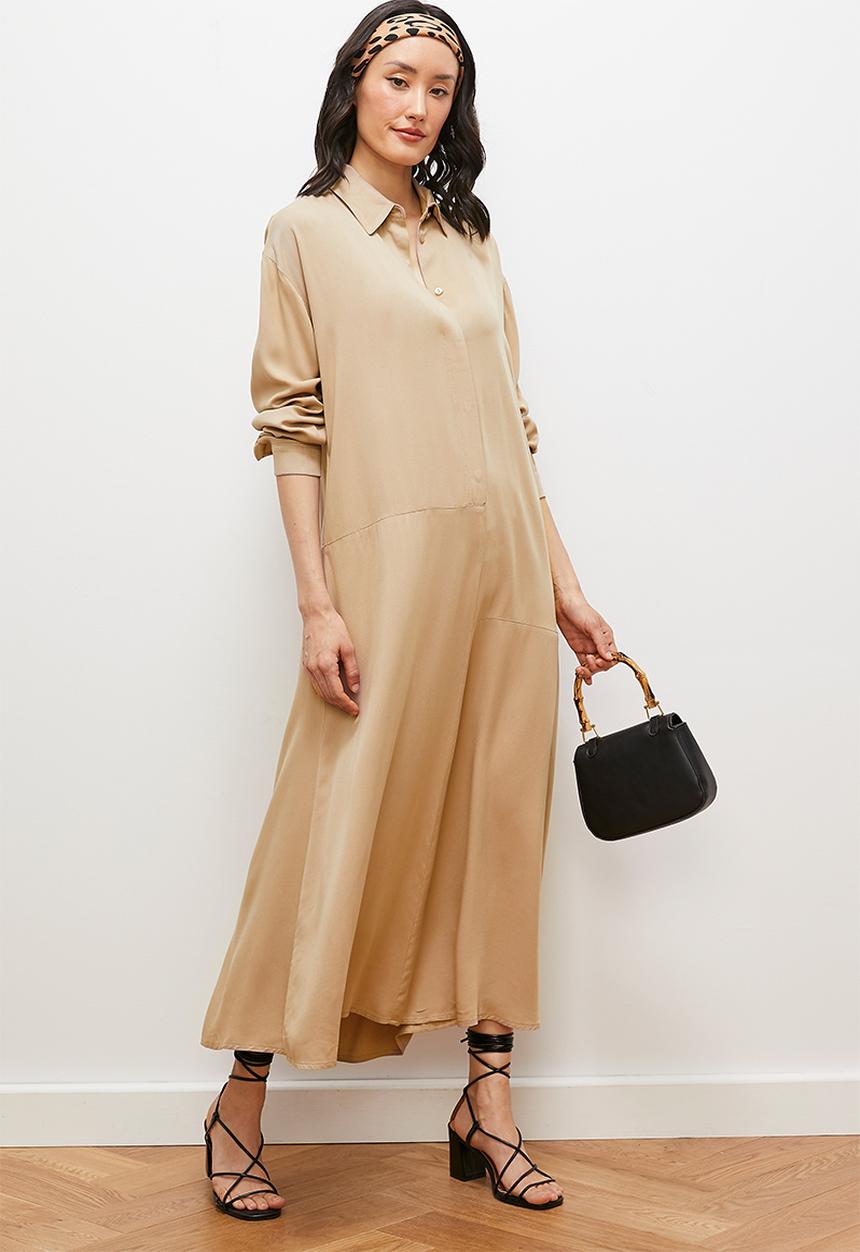 edit - Soft utility shirt dress - beige