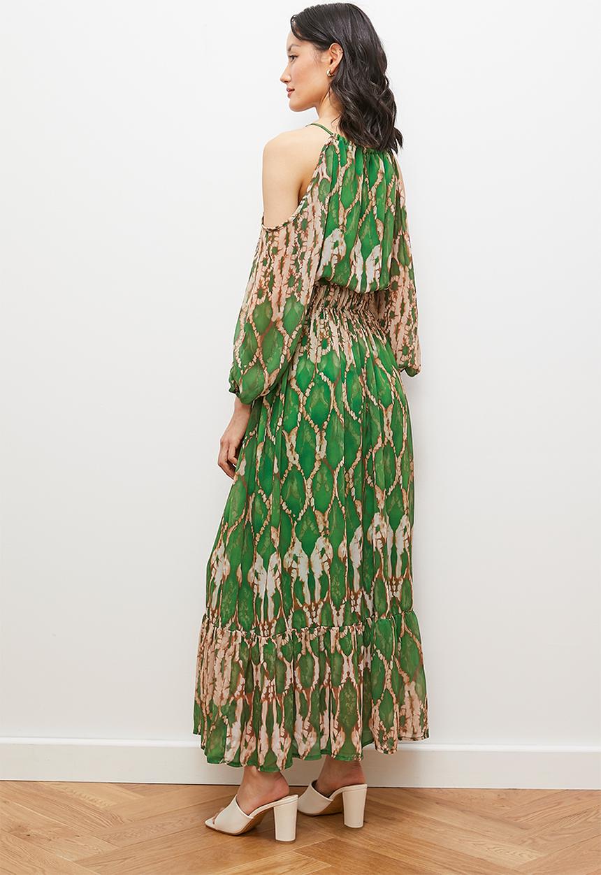edit - Split sleeve boho dress - snakeskin tie dye