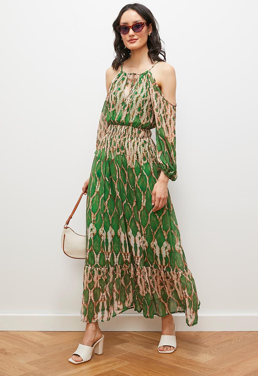 edit - Split sleeve boho dress - snakeskin tie dye