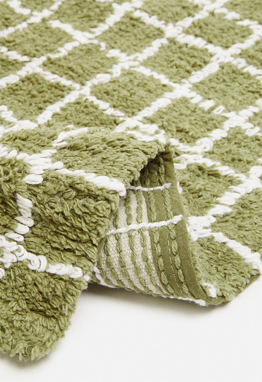 Sixth Floor - Checkered bath mat - green