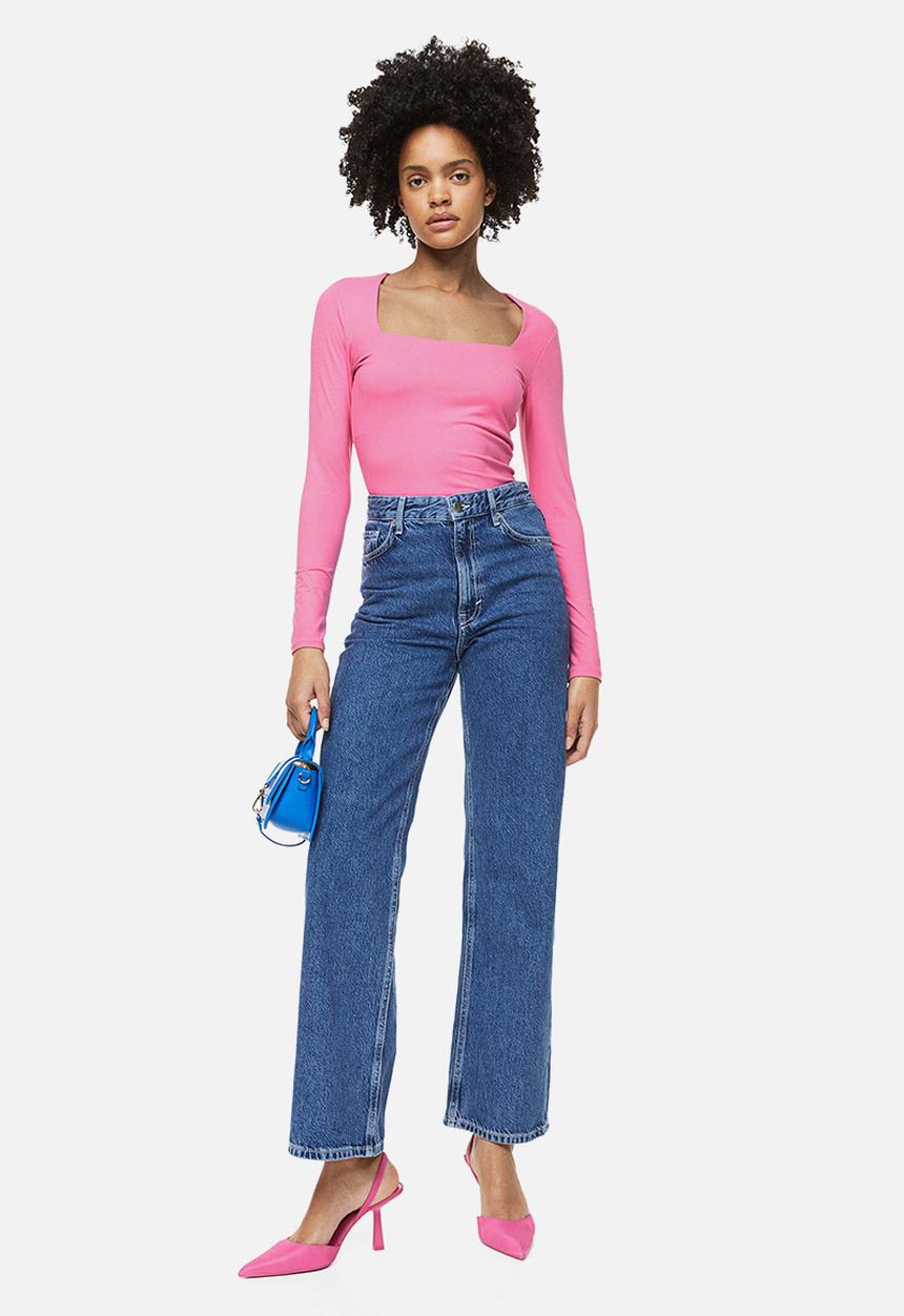 H&M - Long-sleeved jersey top - pink