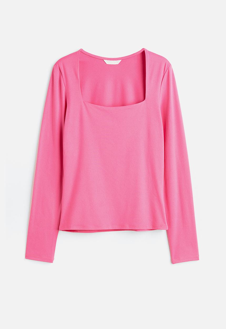 H&M - Long-sleeved jersey top - pink