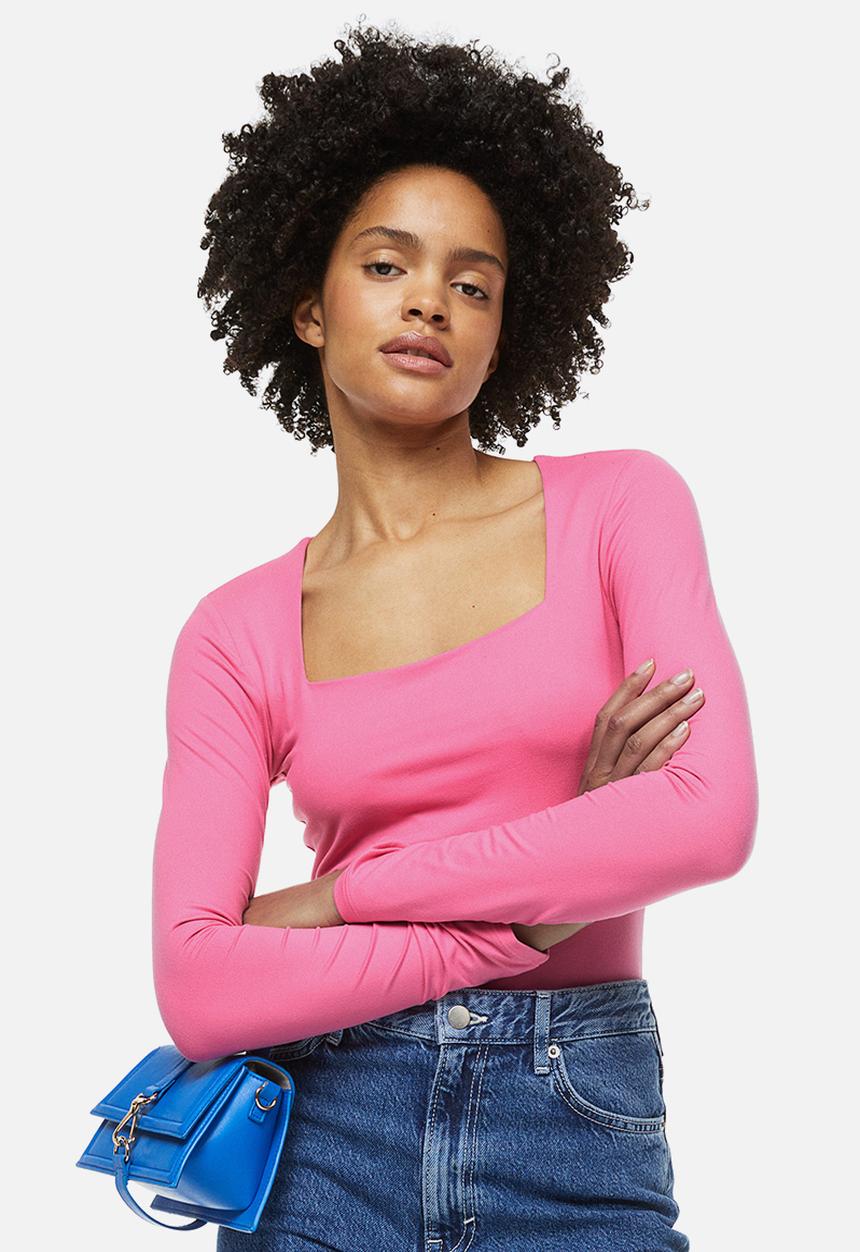 H&M - Long-sleeved jersey top - pink
