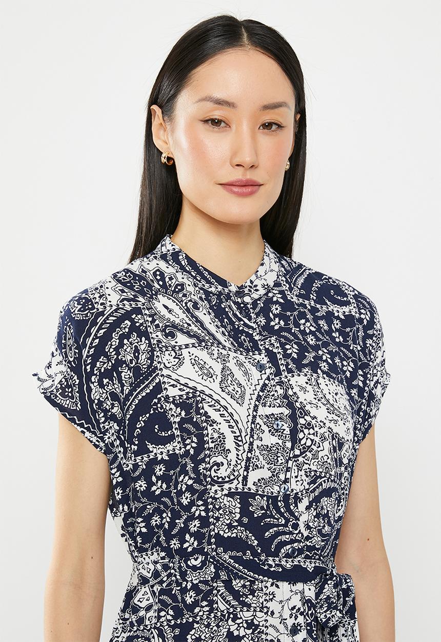 Vero Moda - Ebba anna short sleeve dress - navy