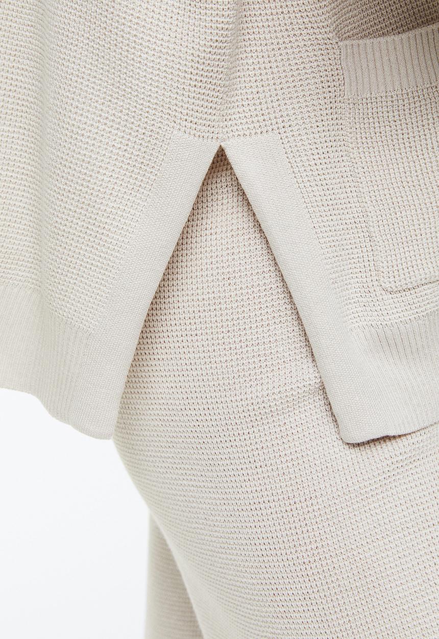 H&M - Waffle-knit cardigan - greige