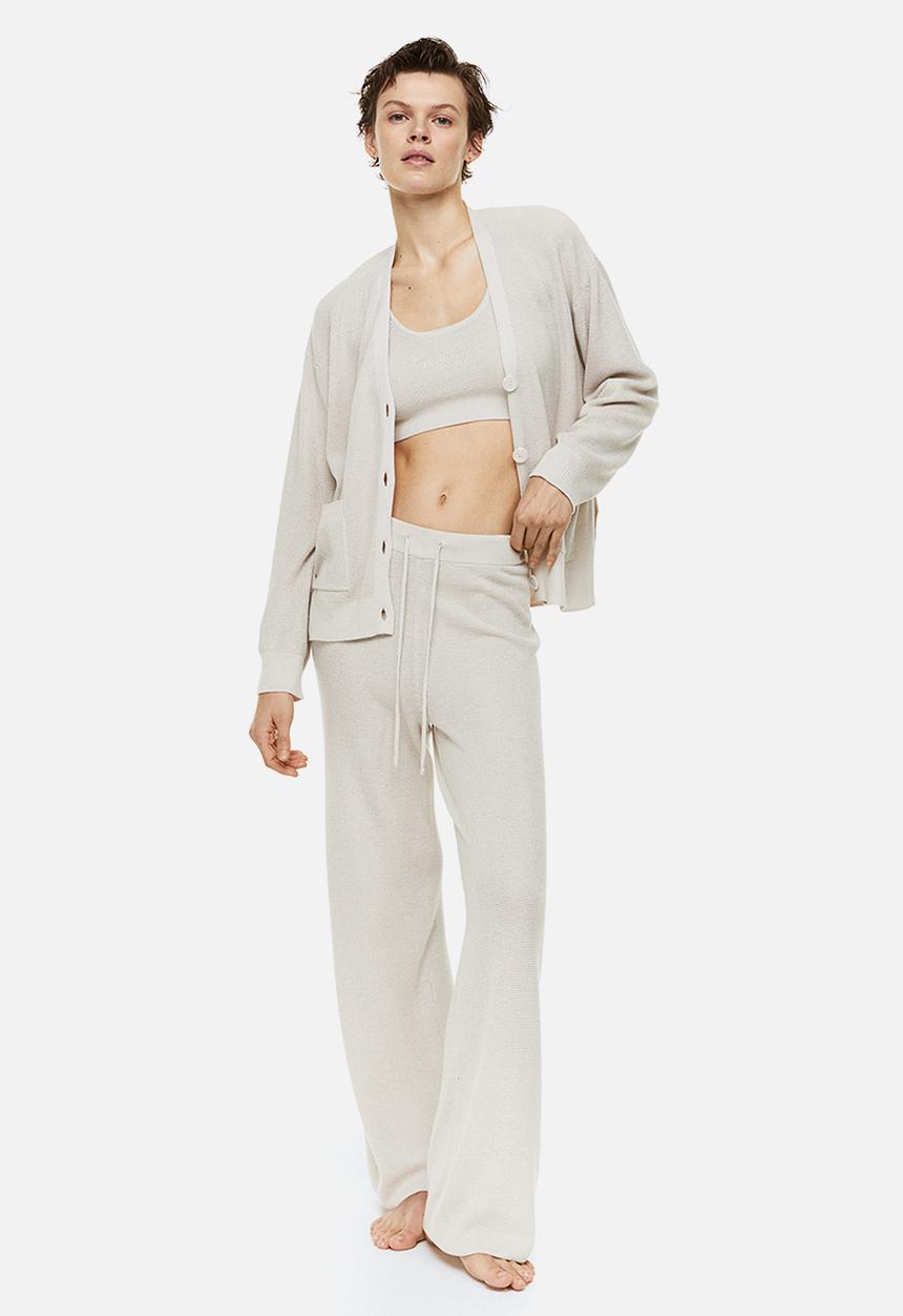 H&M - Waffle-knit cardigan - greige