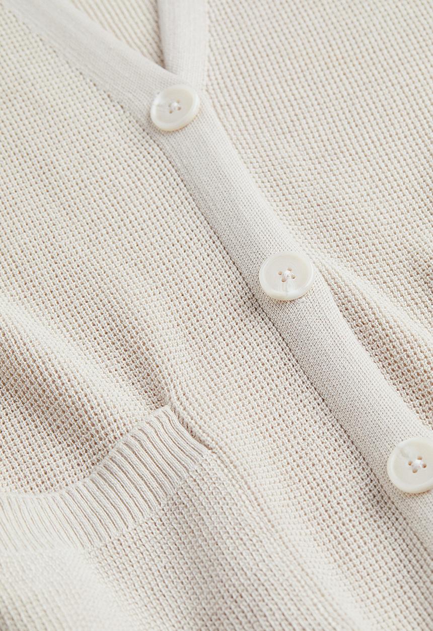 H&M - Waffle-knit cardigan - greige