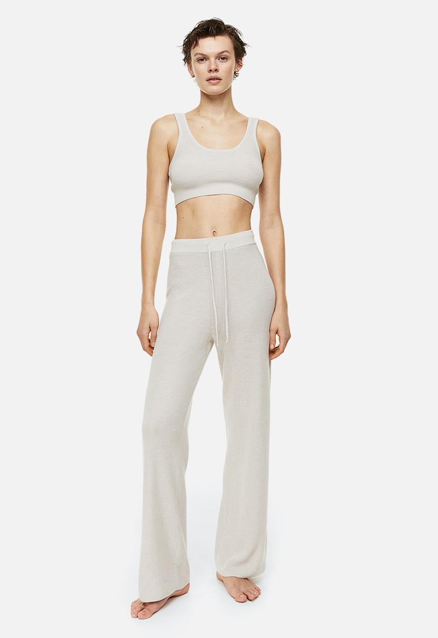 H&M - Waffle-knit crop top - greige
