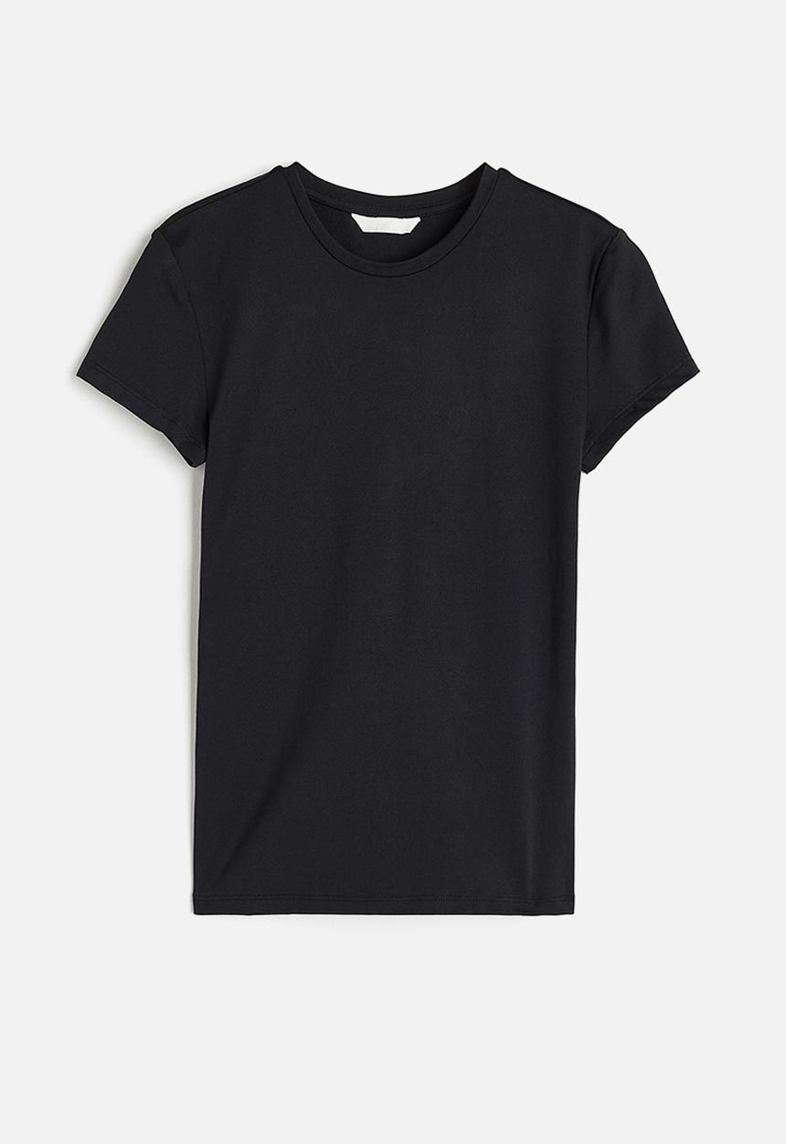 H&M - Fitted microfibre T-shirt - black