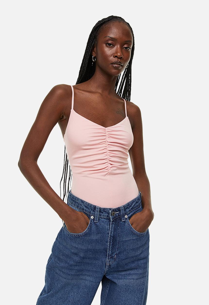 H&M - Gathered thong body - light pink