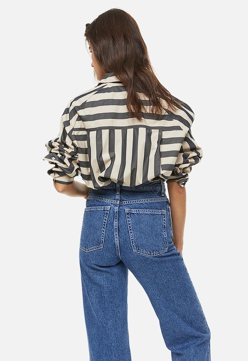 H&M - Cotton shirt - black/striped 