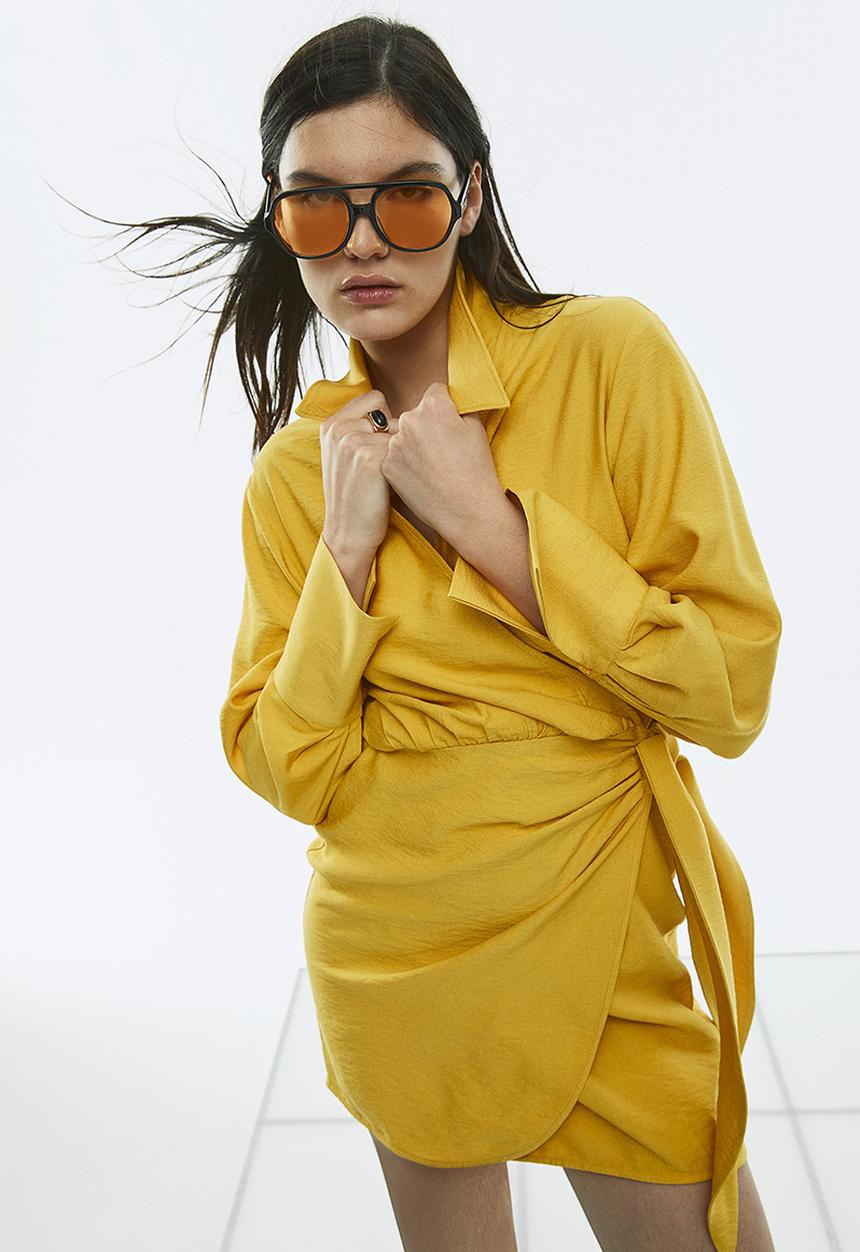 H&M - Wrap dress - yellow