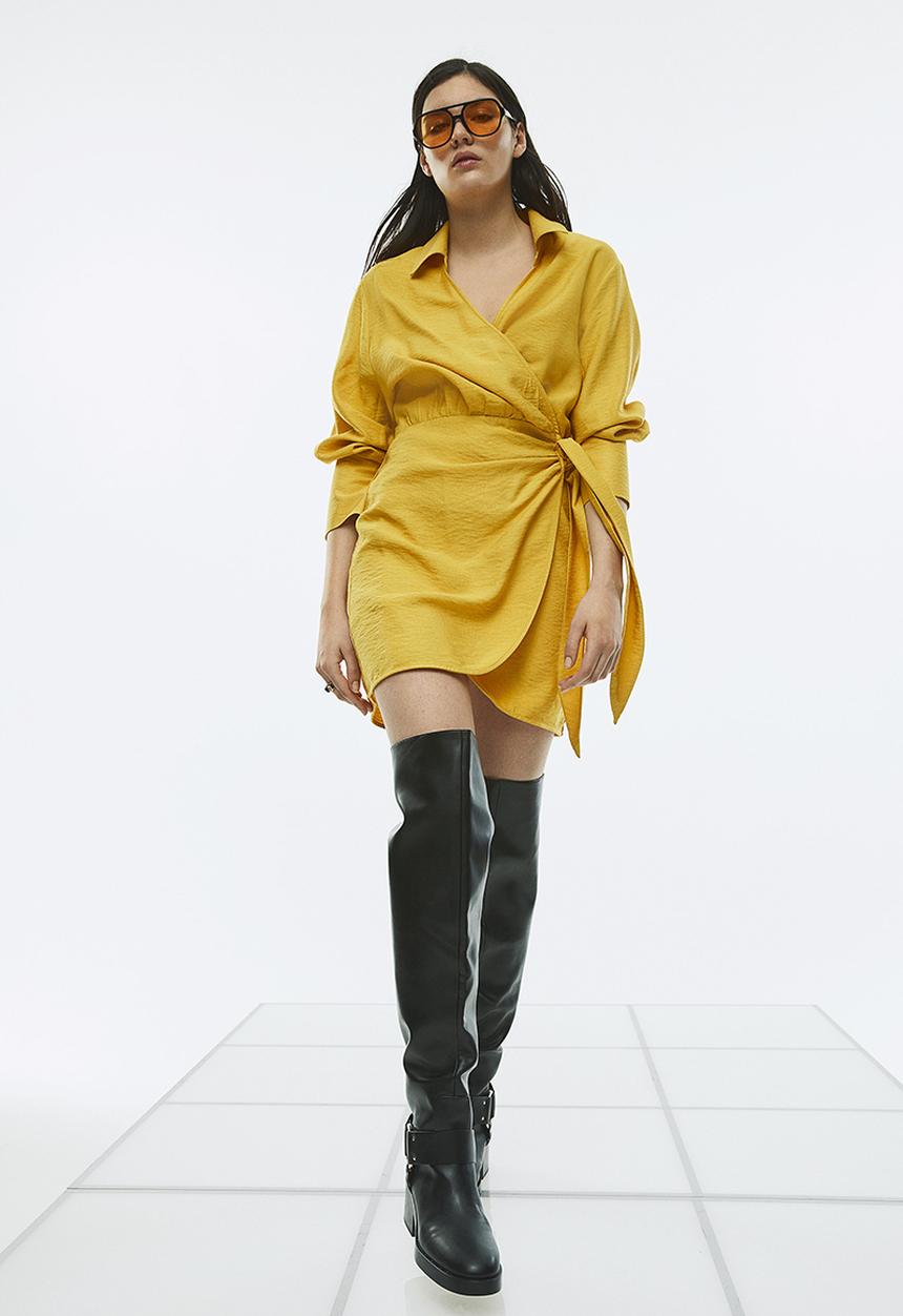 H&M - Wrap dress - yellow