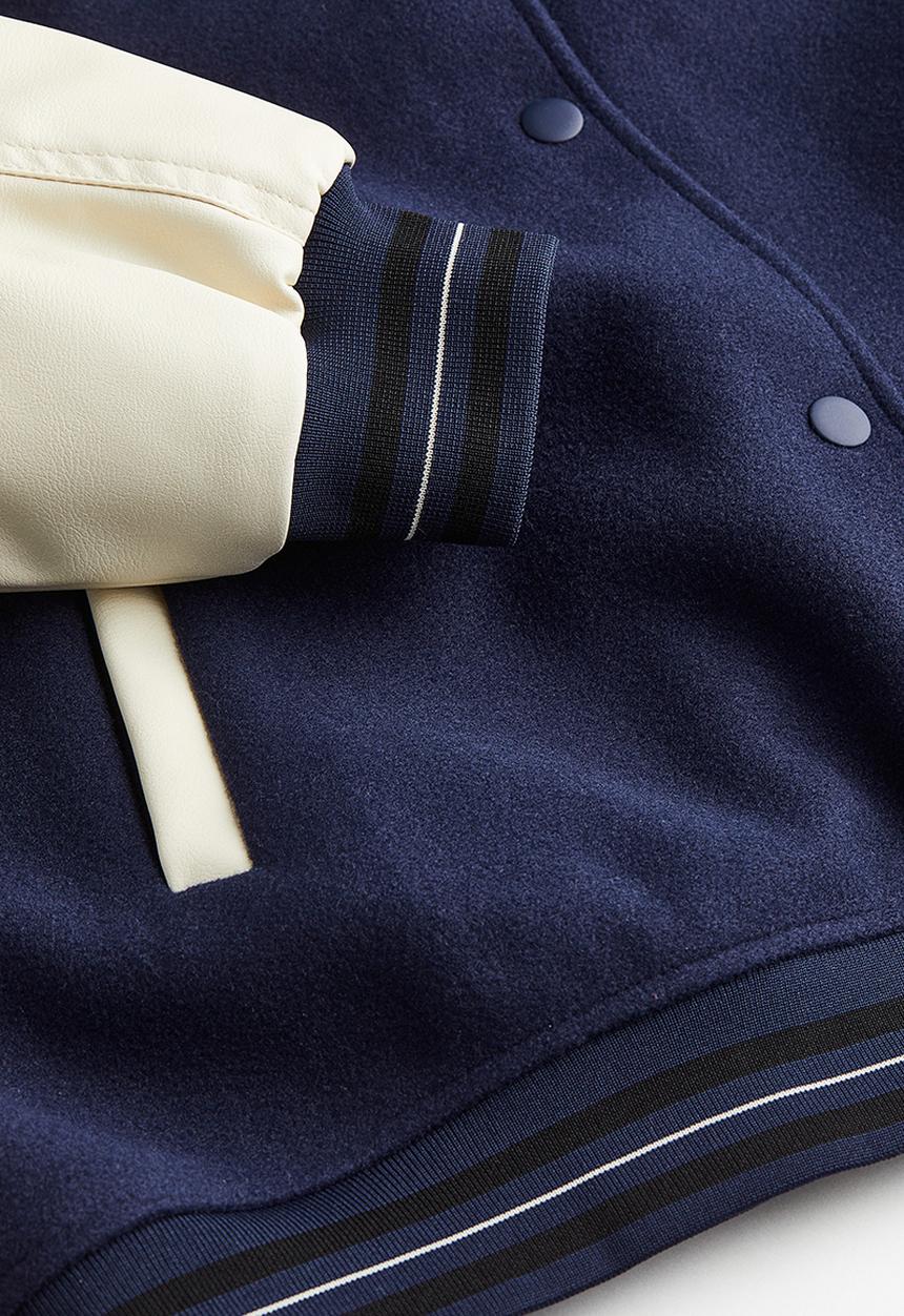 H&M - Baseball jacket - dark blue/block-coloured