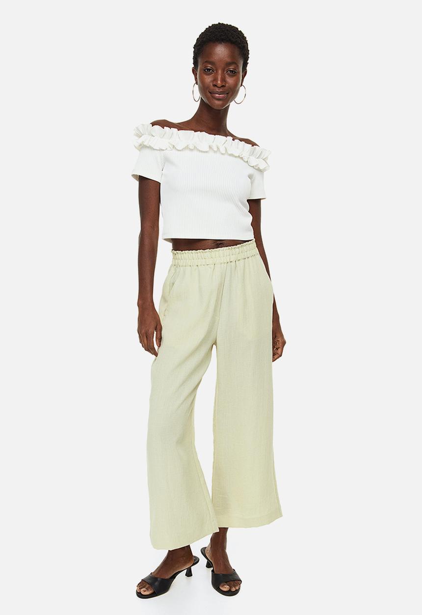 H&M - Straight trousers - light green