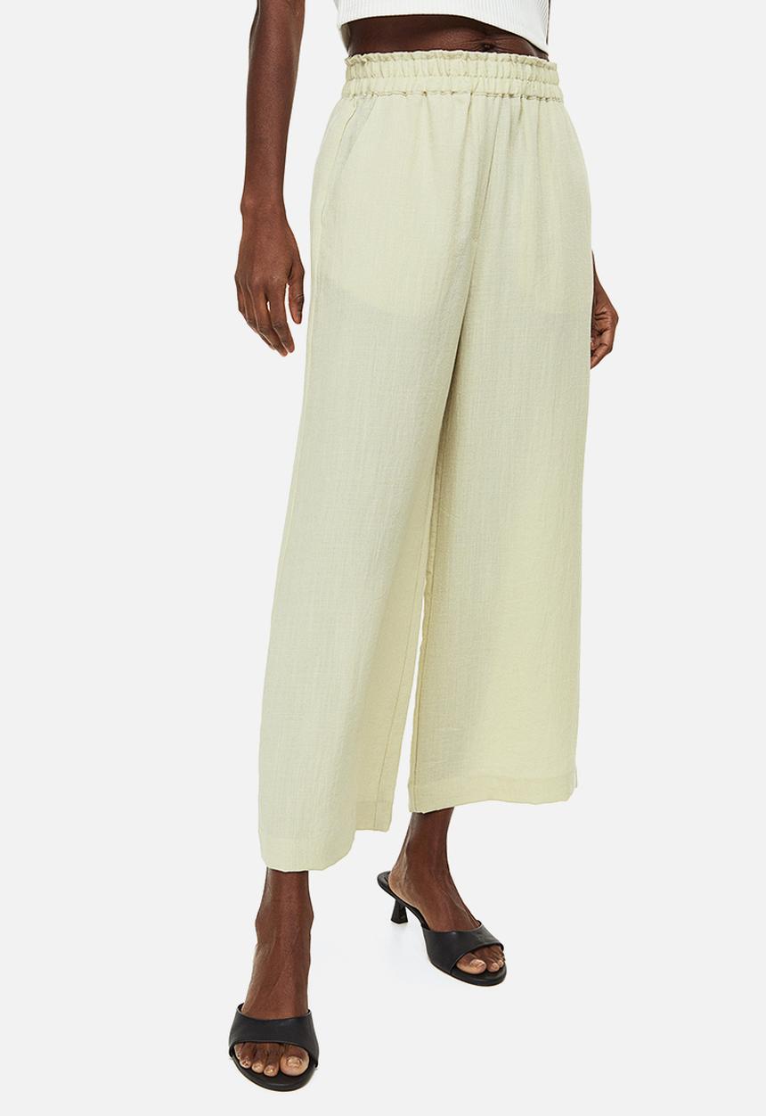 H&M - Straight trousers - light green