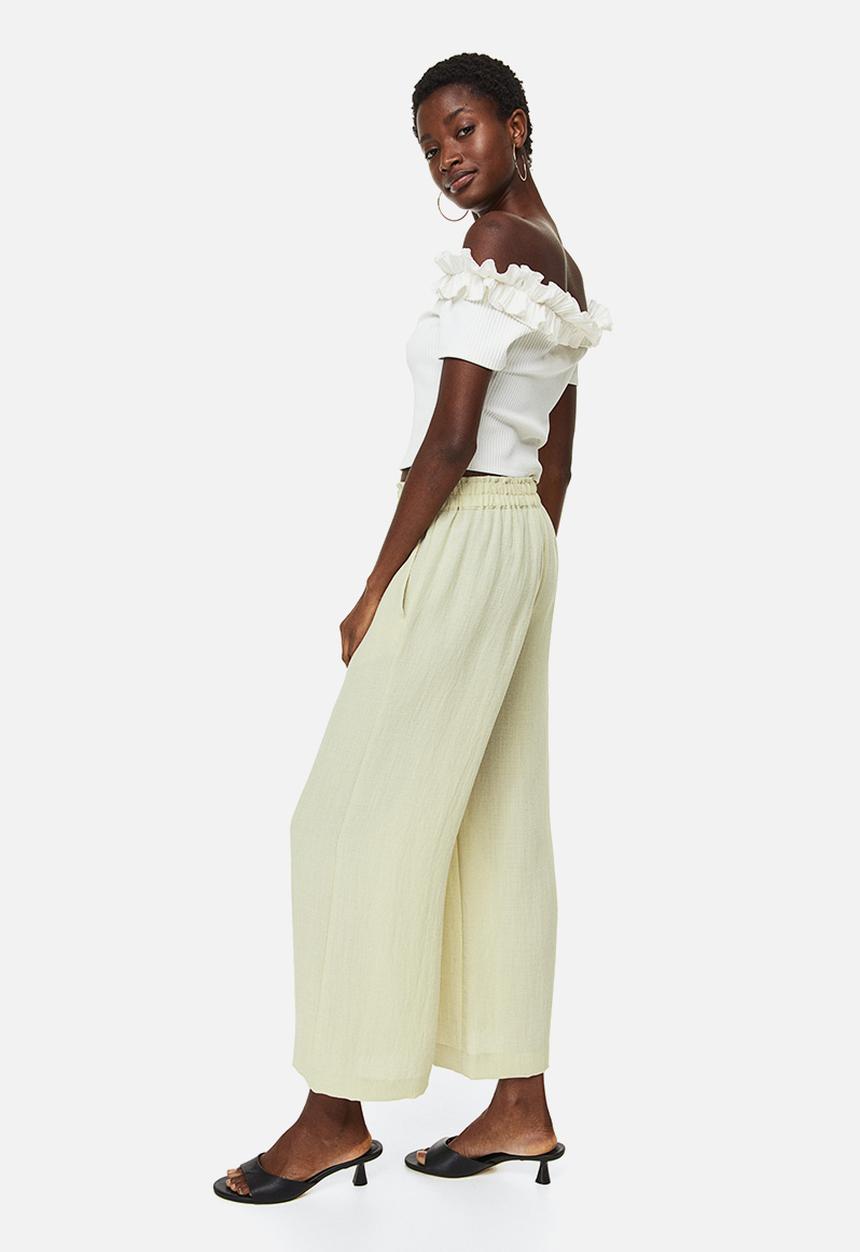 H&M - Straight trousers - light green