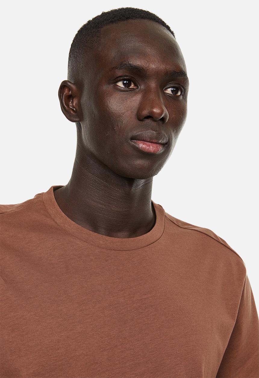 H&M - Regular fit round-neck T-shirt - brown
