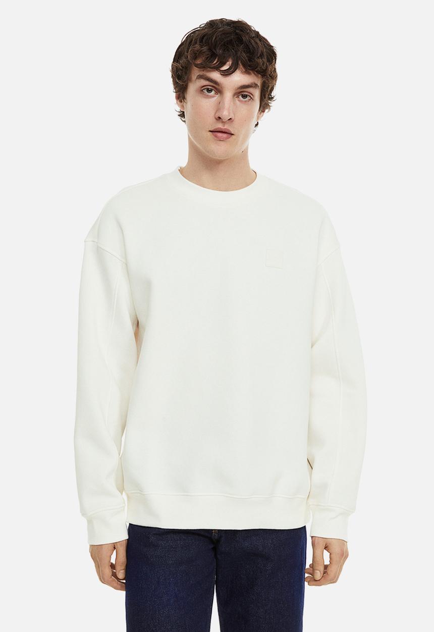 H&M - Relaxed fit appliquéd sweatshirt - white