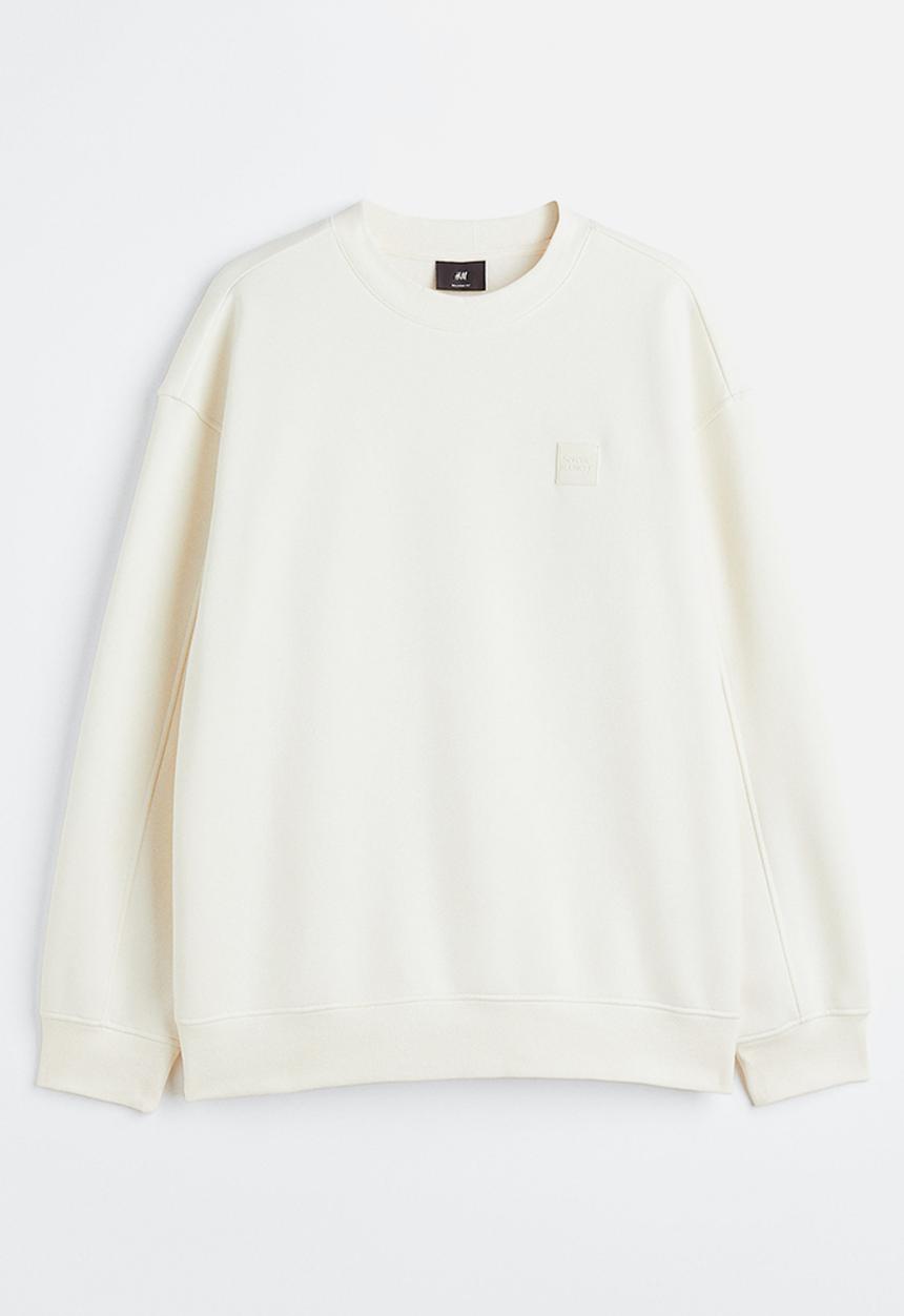 H&M - Relaxed fit appliquéd sweatshirt - white
