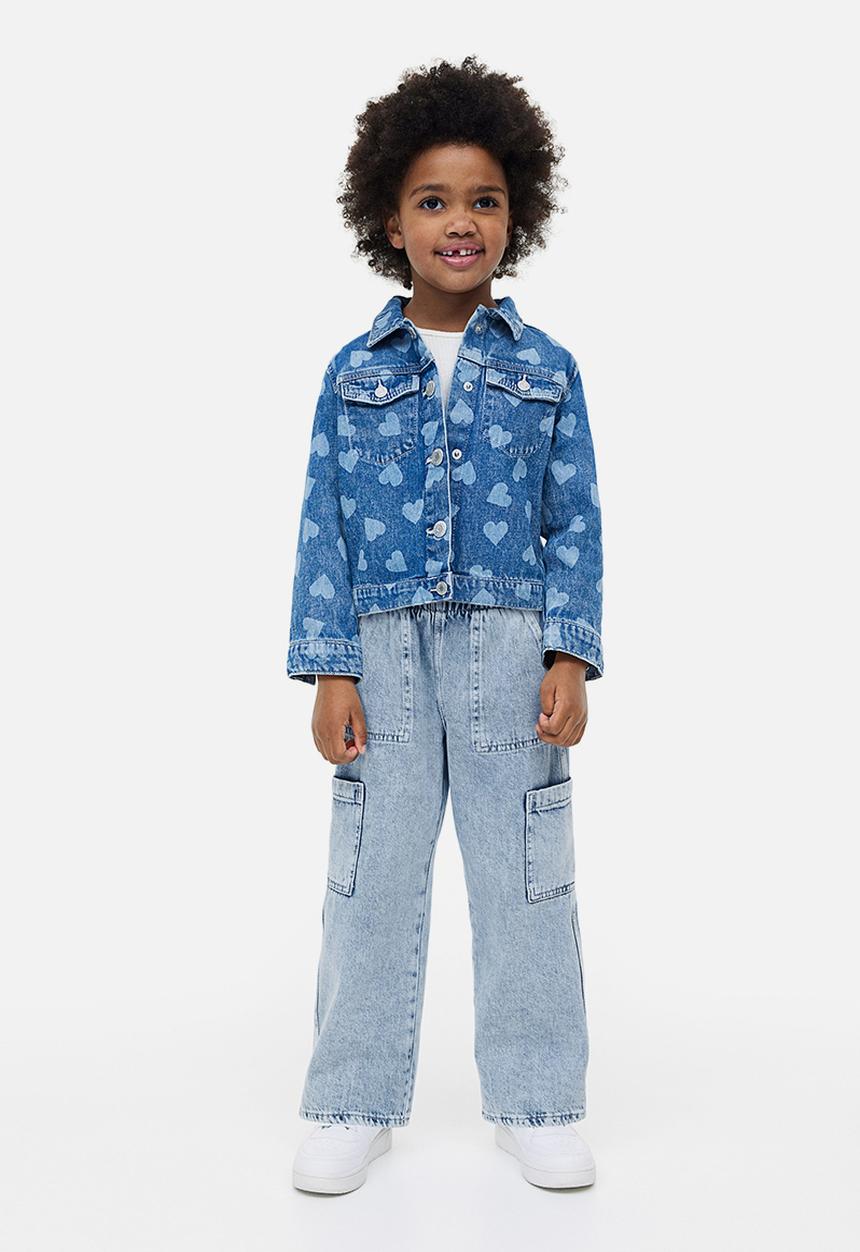 H&M - Cargo pull-on trousers - light denim blue