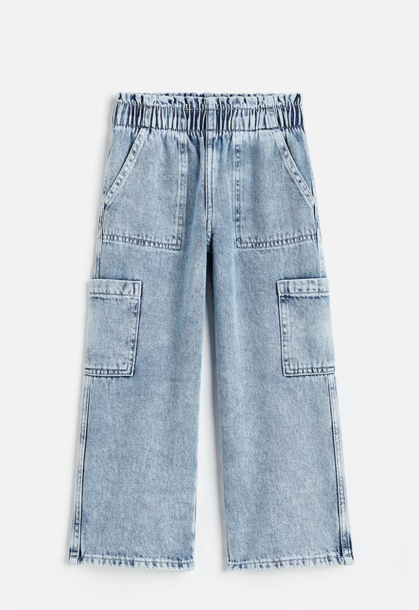 H&M - Cargo pull-on trousers - light denim blue