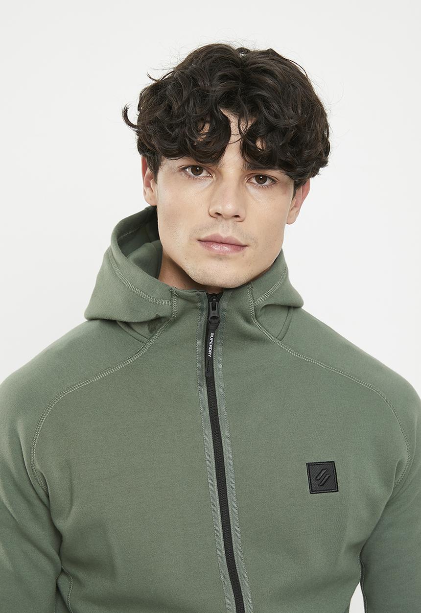 Superdry. - Code tech zip hood - balsam green