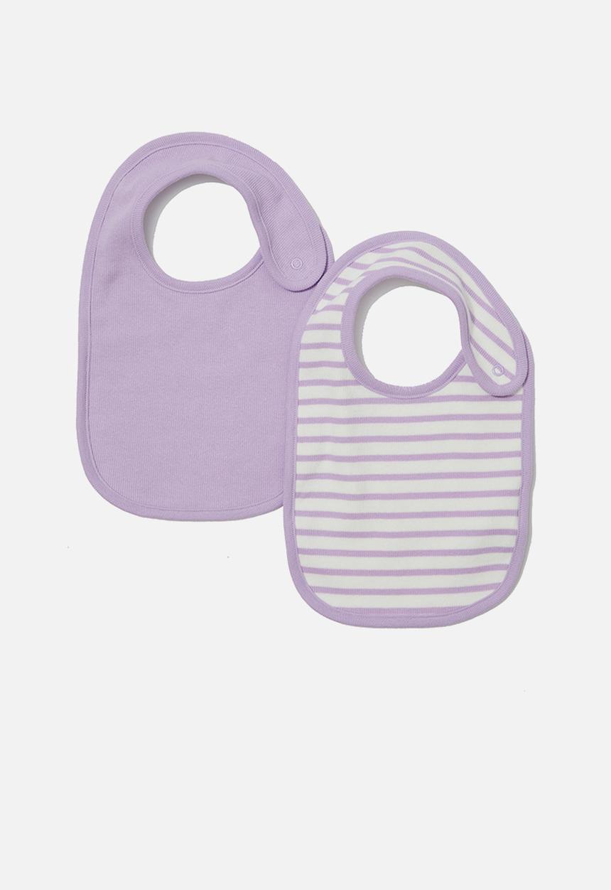 Cotton On - 2 pack essentials bib - lilac drop