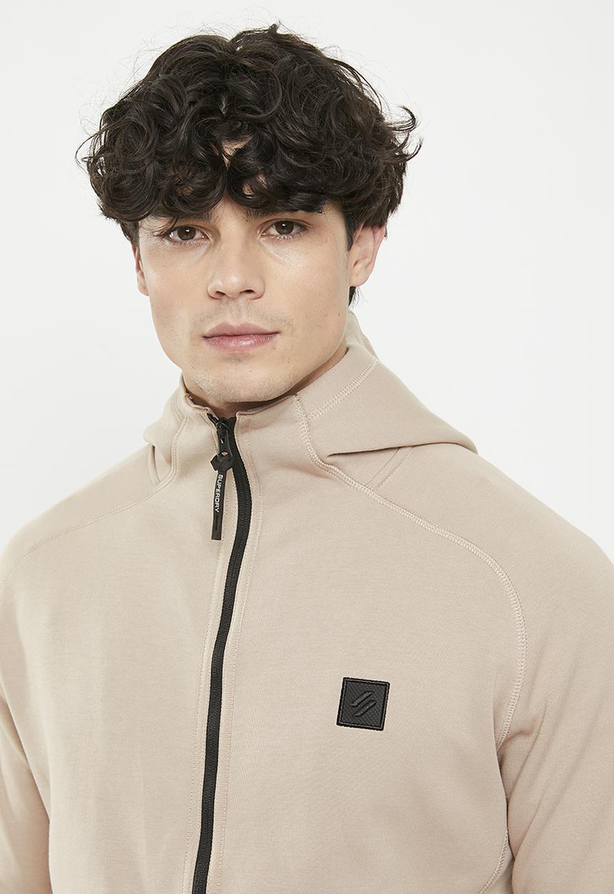 Superdry. - Code tech zip hood - warm grey