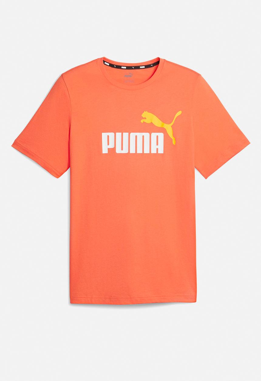 PUMA - Ess+ 2 col logo tee - peach 