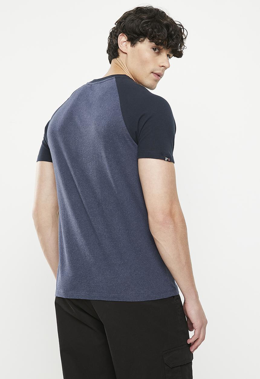 Superdry. - Vintage gym ath raglan tee - eclipse navy/lauren navy marl