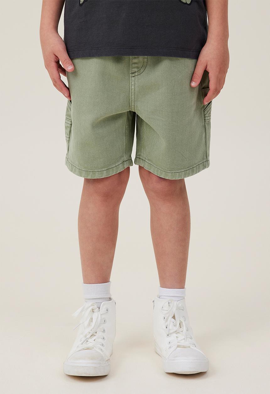 Cotton On - Balloon fit worker short - deep sage wash