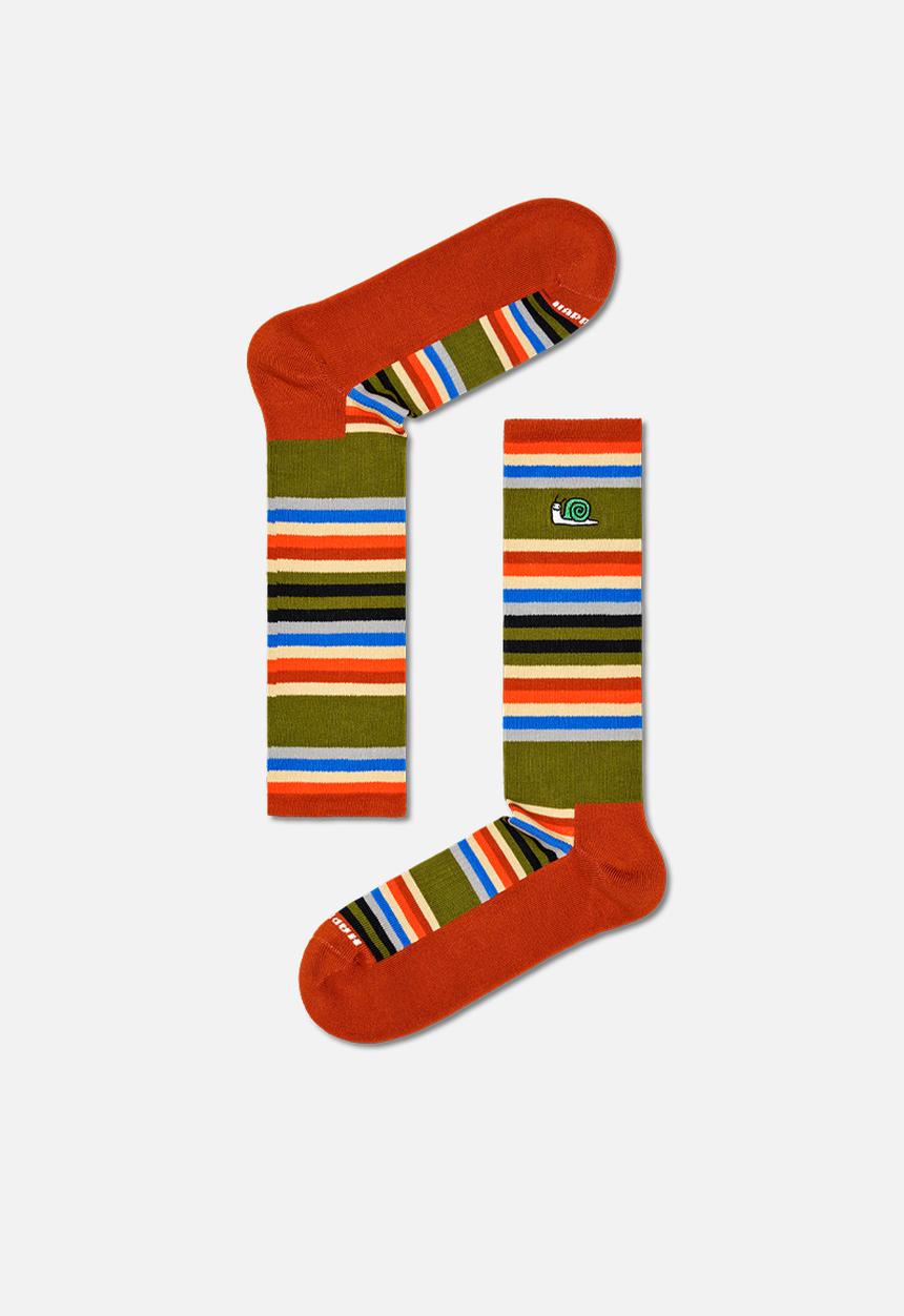 Happy Socks - Speed of a snail crew sock - brown