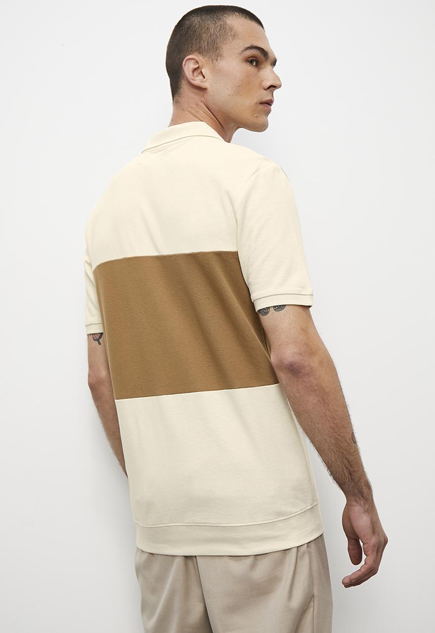 Superbalist - Fashion retro color block golfer - ecru & mocca