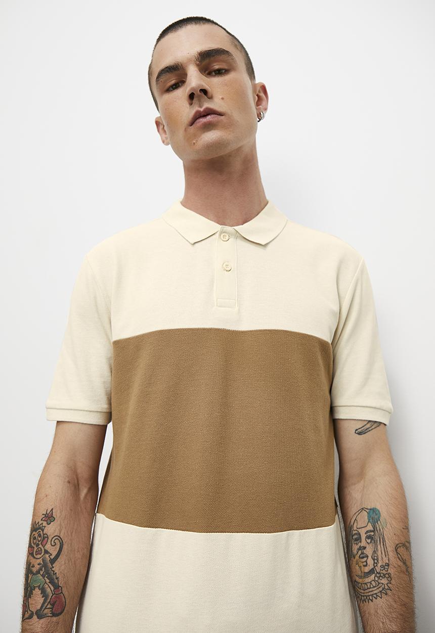 Superbalist - Fashion retro color block golfer - ecru & mocca