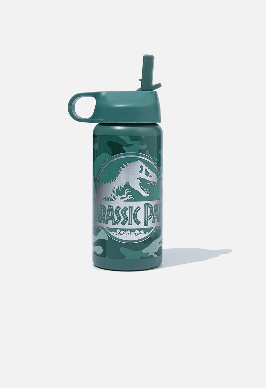 Cotton On - Kids metal drink bottle - lcn uni jurassic park/camo rex