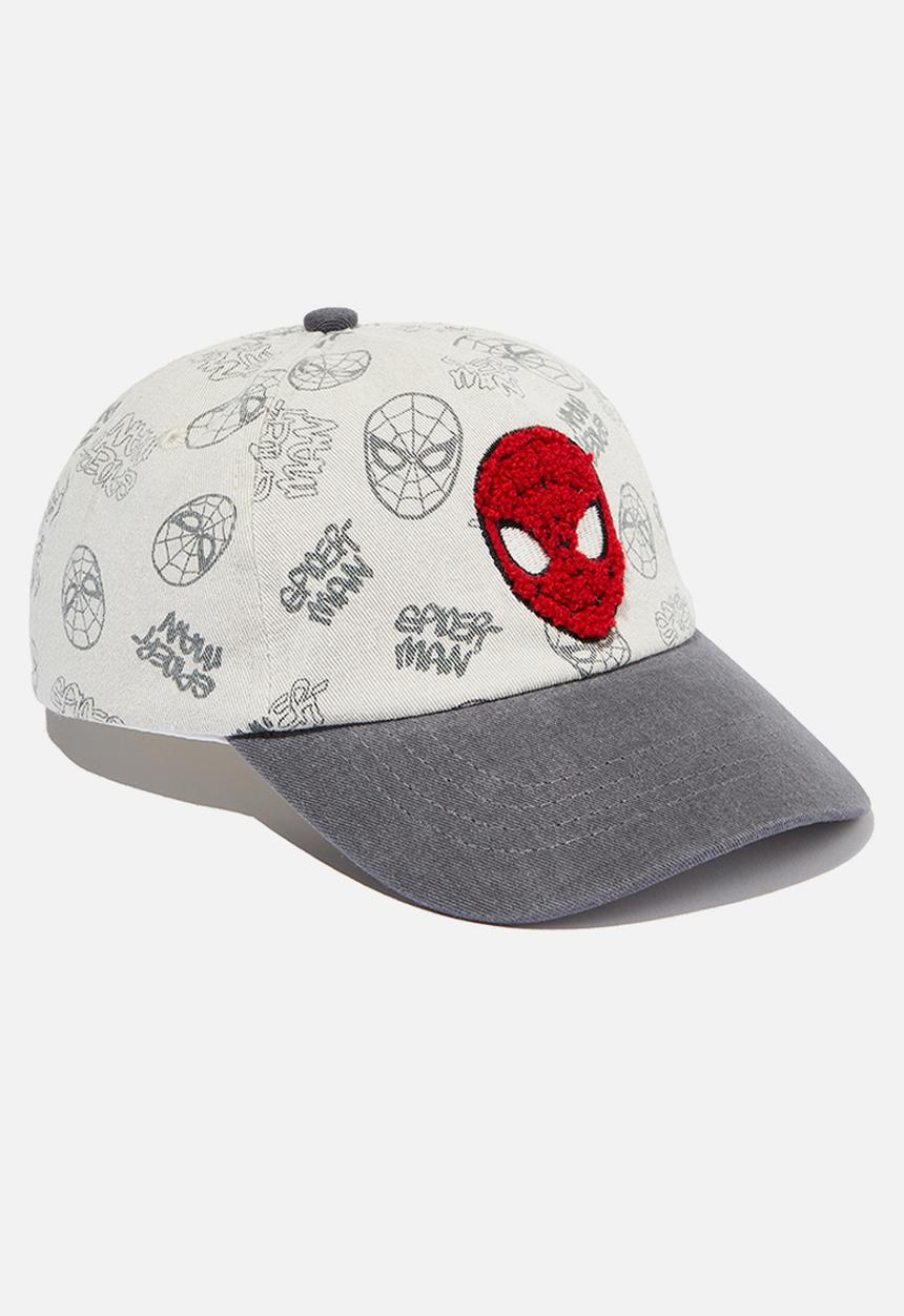 Cotton On - Kids licensed cap - lcn mar spiderman/dark vanilla graffiti