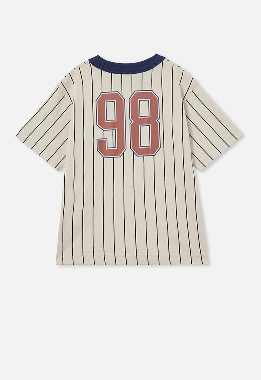Cotton On - Jonny short sleeve print tee - rainy day stripe/sports league