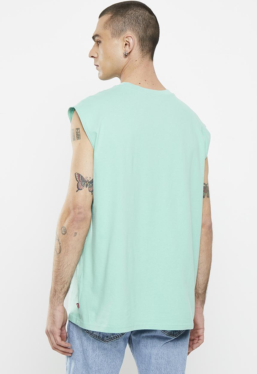 Levi’s® - Graph cali muscle tank z poster logo tan - turquoise 