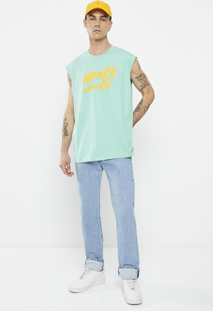 Levi’s® - Graph cali muscle tank z poster logo tan - turquoise 