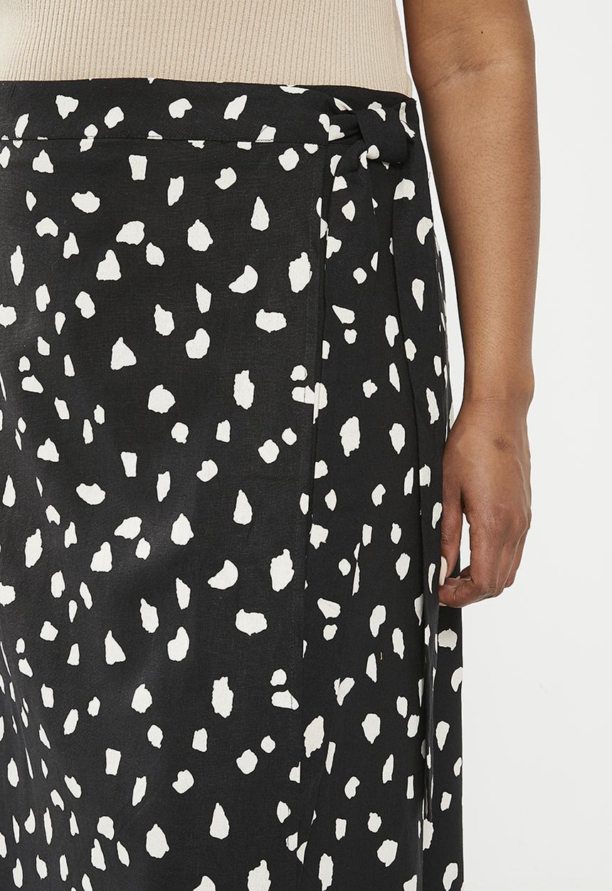 Me&B - Plus faux wrap midi a line skirt - mottled spot